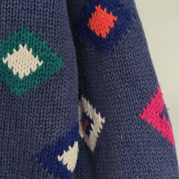 NUVO Blue Multicolor Geometric Cardigan - Picture 4 of 7